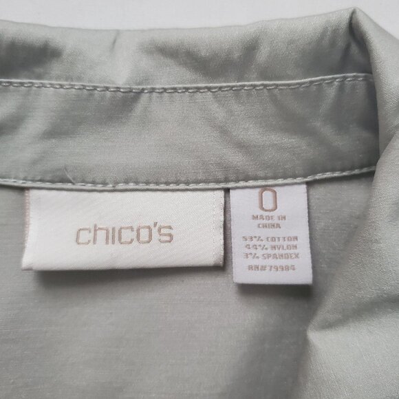 Chico’s Light Gray Carefree Chill Moto Gorpcore Carlynn Jacket Women's Small - Picture 6 of 11